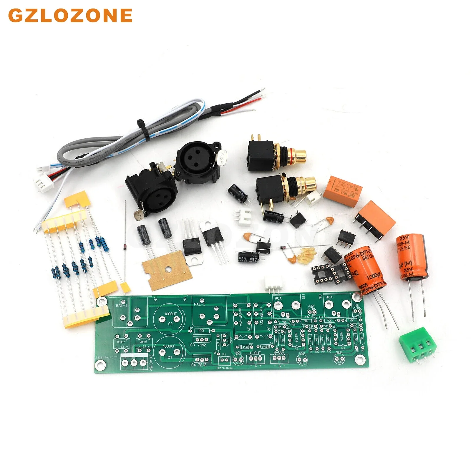DIY Hifi Unbalanced To Balanced Audio Signal RCA To XLR Converter Kit (B6-13)