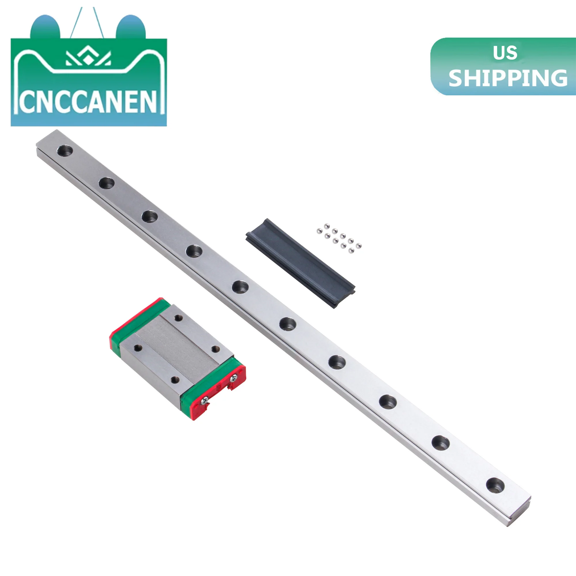 1Pc MGN12 MGN15 MGN9 Miniature Linear Guide Rail Slide 150 200 250 300 400 500 600mm Linear Guide+1Pc MGN-H Block 3D Printer CNC