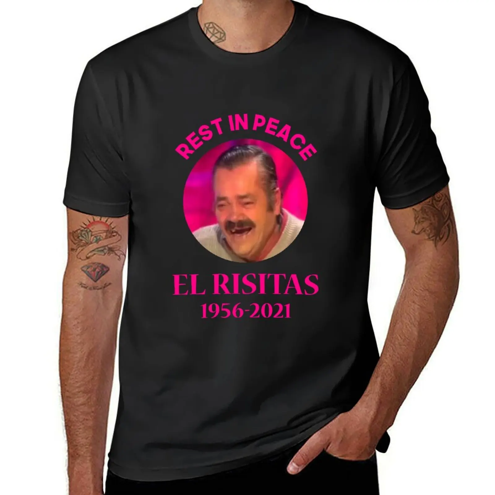 Camiseta de algodón para hombre, camisa con Rip Risitas de El Risitas, juan joya borja, verano, 2021