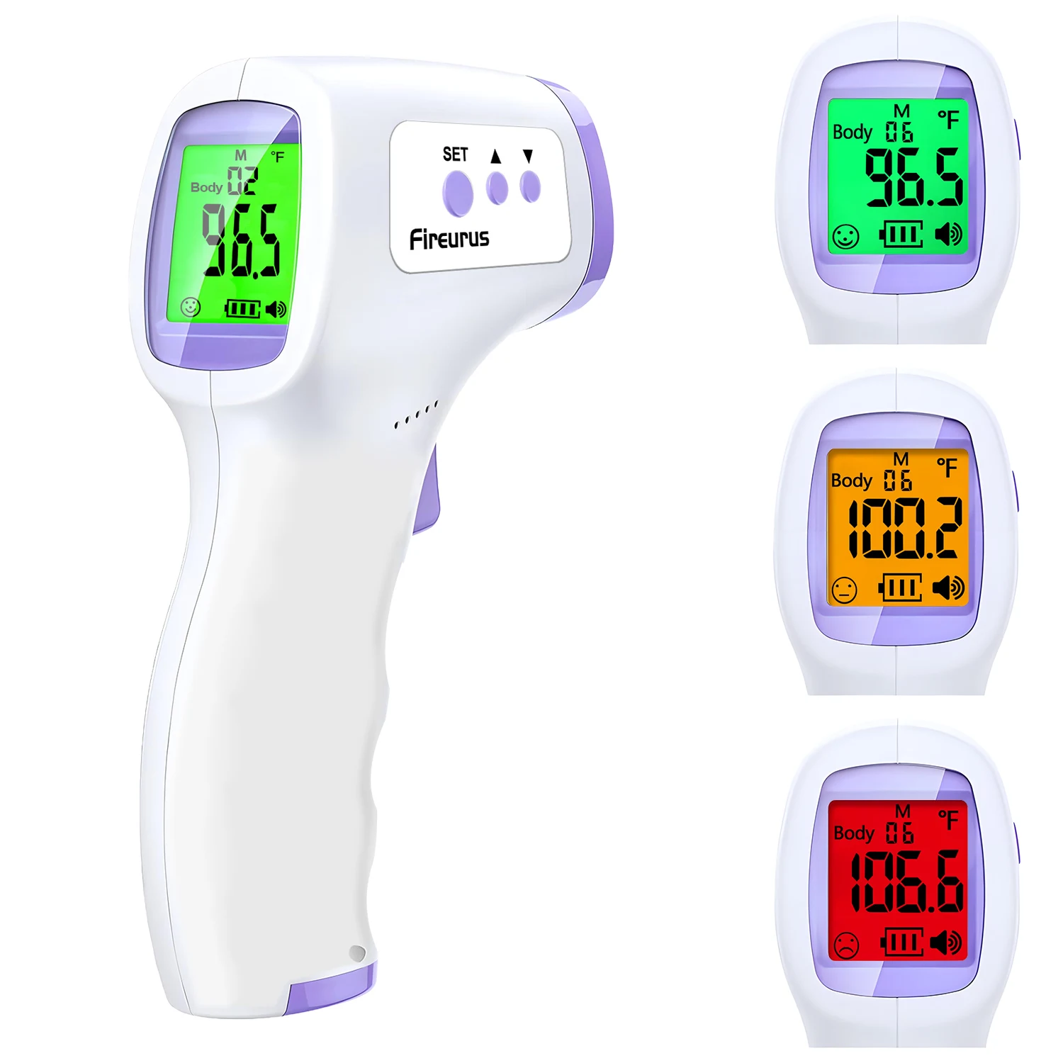 Digitales Stirn thermometer, Baby-und Erwachsenen thermometer mit Fieber alarm, LCD-Display, ideal für berührungs lose ganze Familien