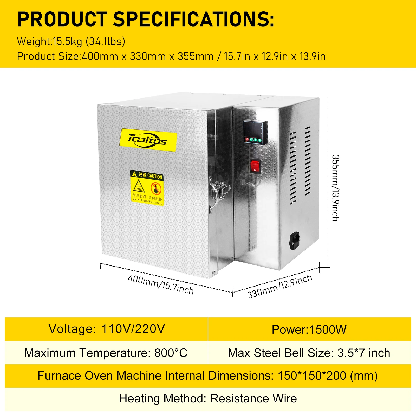 Oven Four-Sided Oven Plaster 800 Industrial Mold Constant Digital Display High Temperature Heat Treatment Furnace