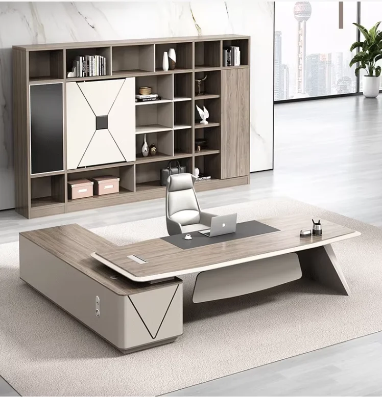 

High-end Desk boss Desk Atmospheric Office Desk Chair Complete Combination of Simple Modern Meters Big Class Taiwan Female