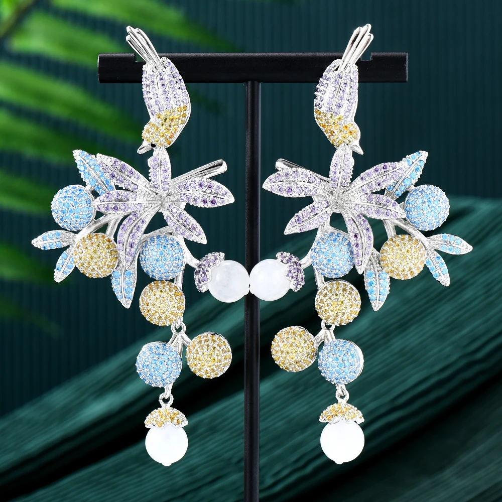 

Soramoore New Luxury Gorgeous Original DIY Earrings For Women CZ Wedding Bridal Jewelry Gift Nigerian Qatar Women Earrings Gift