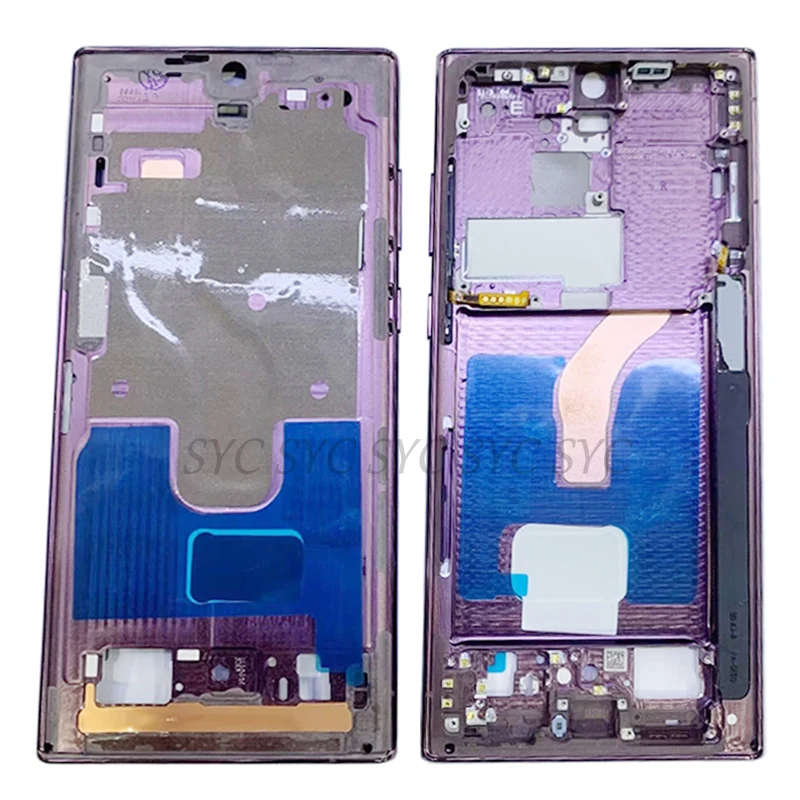 Housing Middle Frame LCD Bezel Plate Panel Chassis For Samsung S22 Ultra 5G S908 S908B S908UPhone Metal LCD Frame Repair Parts