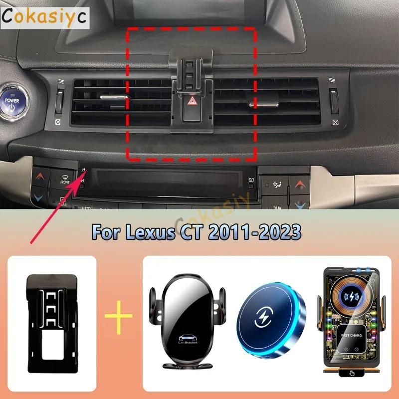 Suporte de Telefone para Carro com Ventilação para Lexus CT ct200h 2011 2012 2013-2023, Acessórios Magnéticos de Carregamento Sem Fio