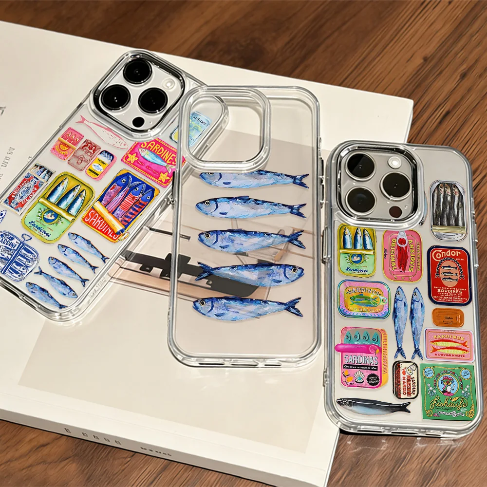 Fish Fun Sardines Laser New Phone Case For Samsung Galaxy S25 S24 S23 S22 S21 S20 Note20 FE Ultra Edge Plus 4G 5G Soft Cover
