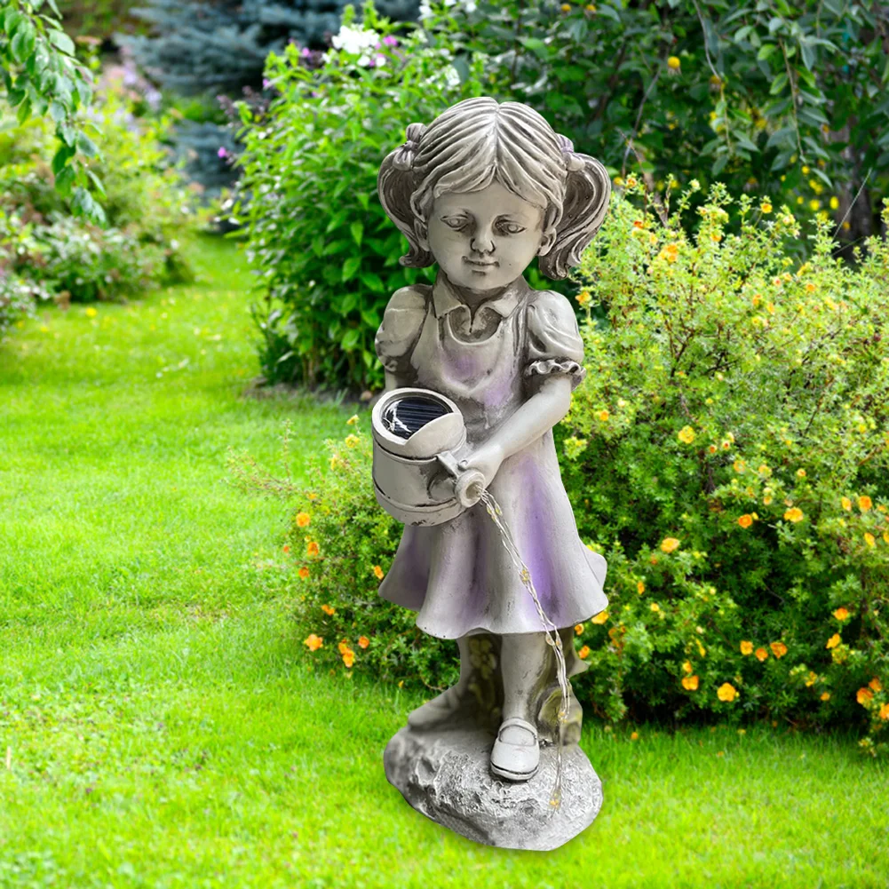 

Solar Girl Kettle Outdoor Lamp Creative Chic Resin Waterproof for Terrace Garden