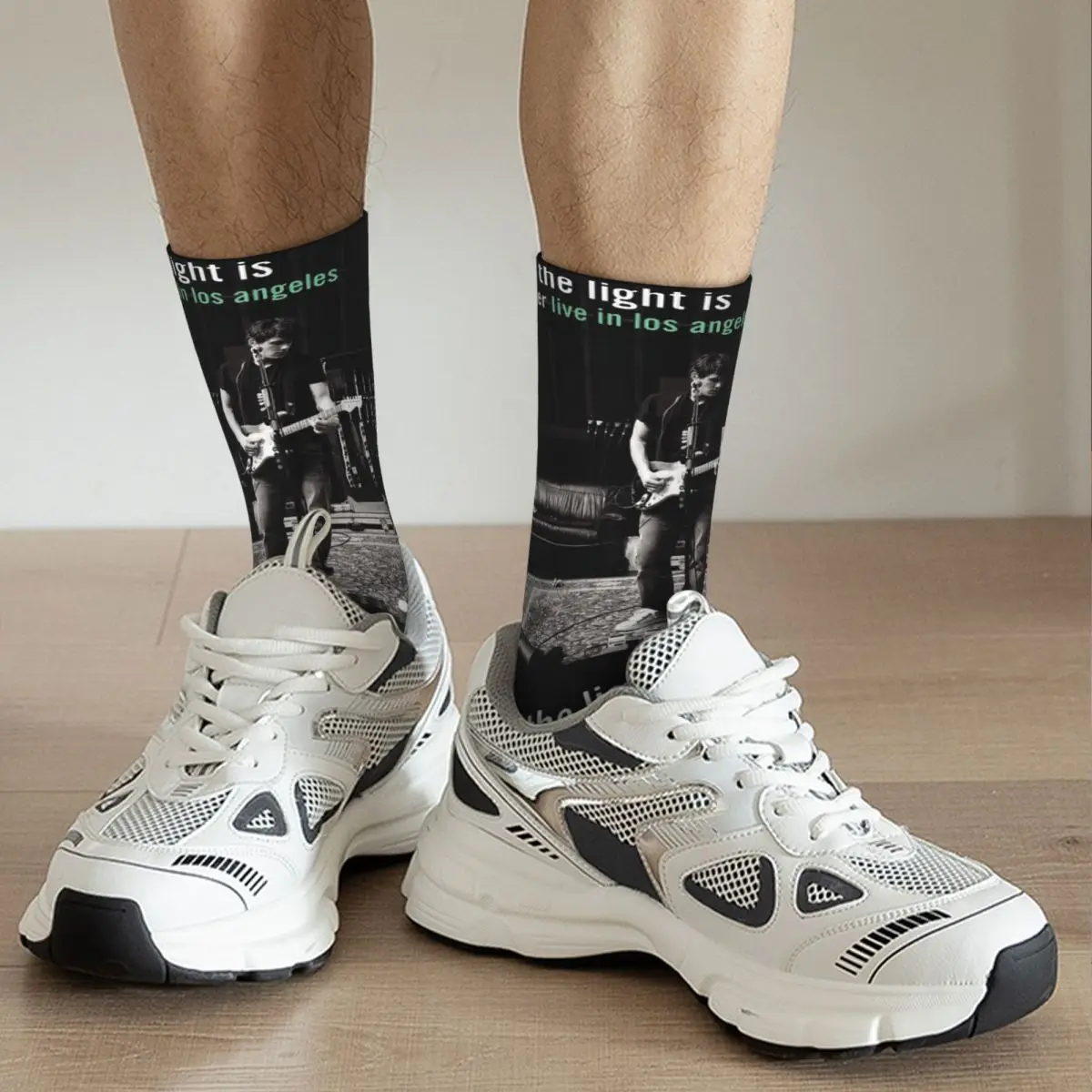 Hip Hop Retro, wo das Licht verrückt Männer Kompression socken Unisex J-John Mayer Sänger Harajuku Muster gedruckt lustige Neuheit