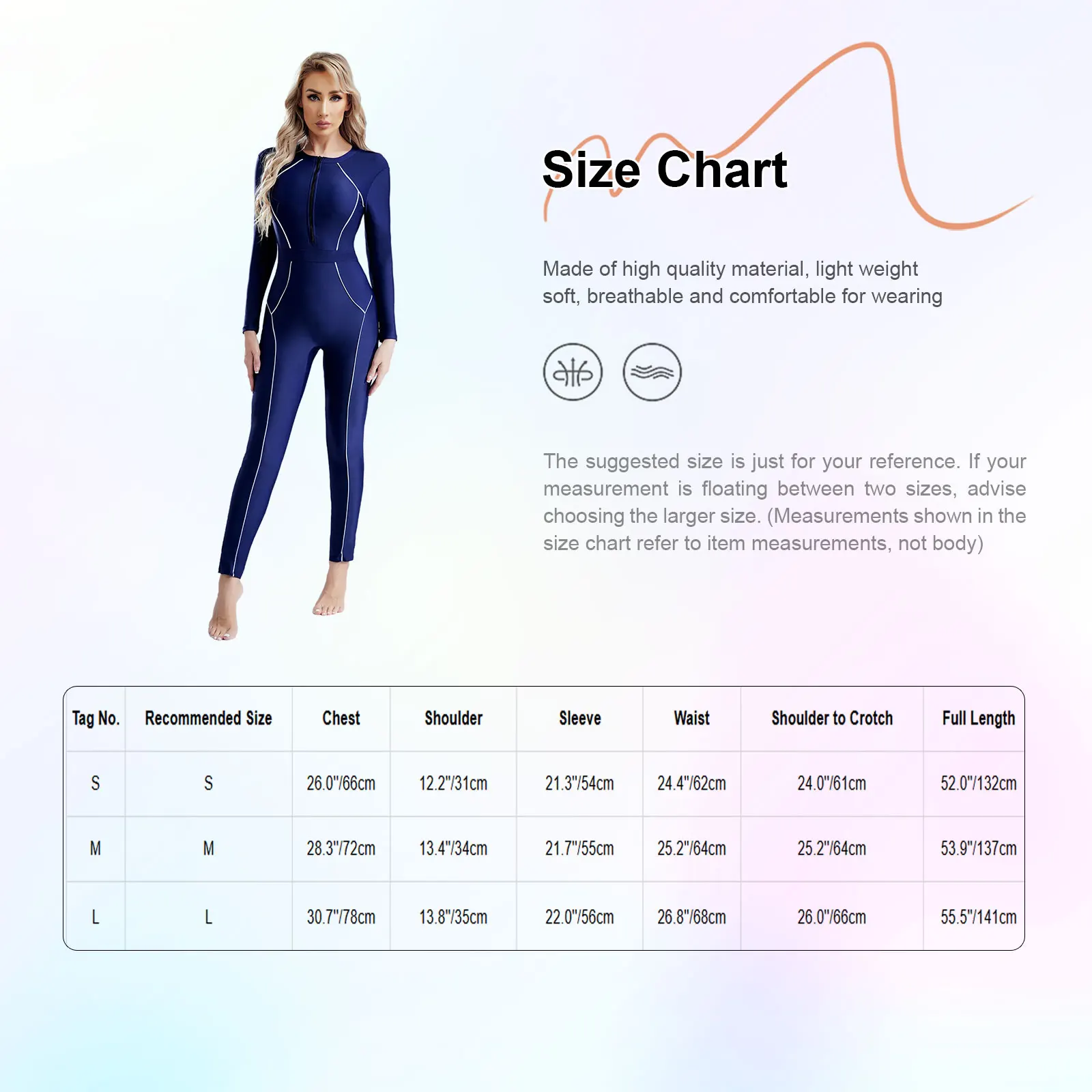 Womens One Piece Zip Front Rash Guard Swimsuit Full Body Long Sleeve Chest Pads Conservative Swimsuit UPF 50+ Wetsuit Swimwear