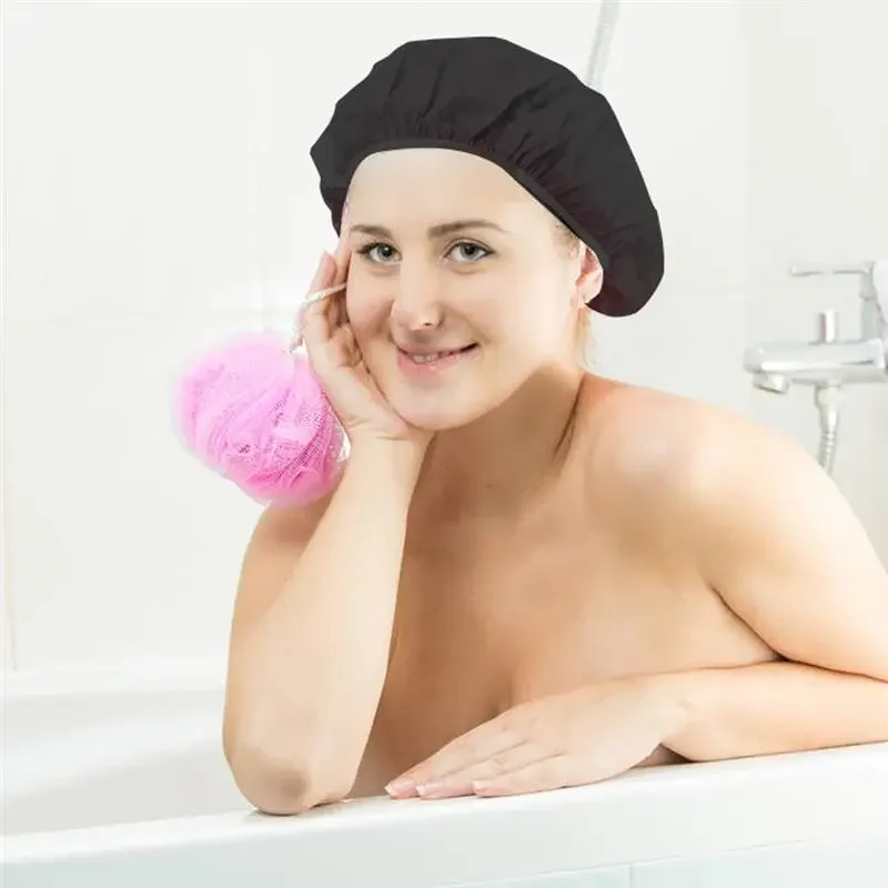 Waterproof Shower Cap Double Layer Shower Hair Cover Women Supplies for Kitchen Bathroom Shampoo Caps Bath Hat