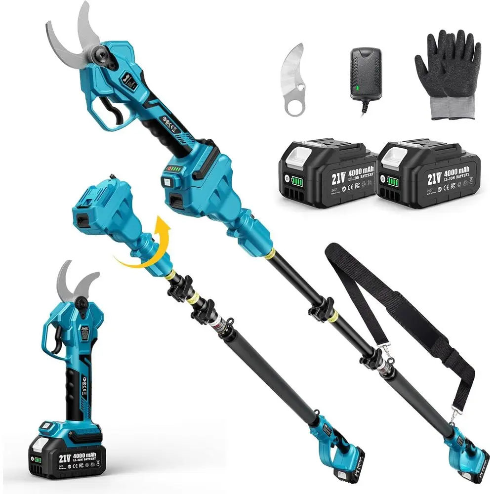 

Электрический высоторез с двумя аккумуляторами 18 В - 2-в-1 с лезвием SK5, регулируемый для обрезки сада