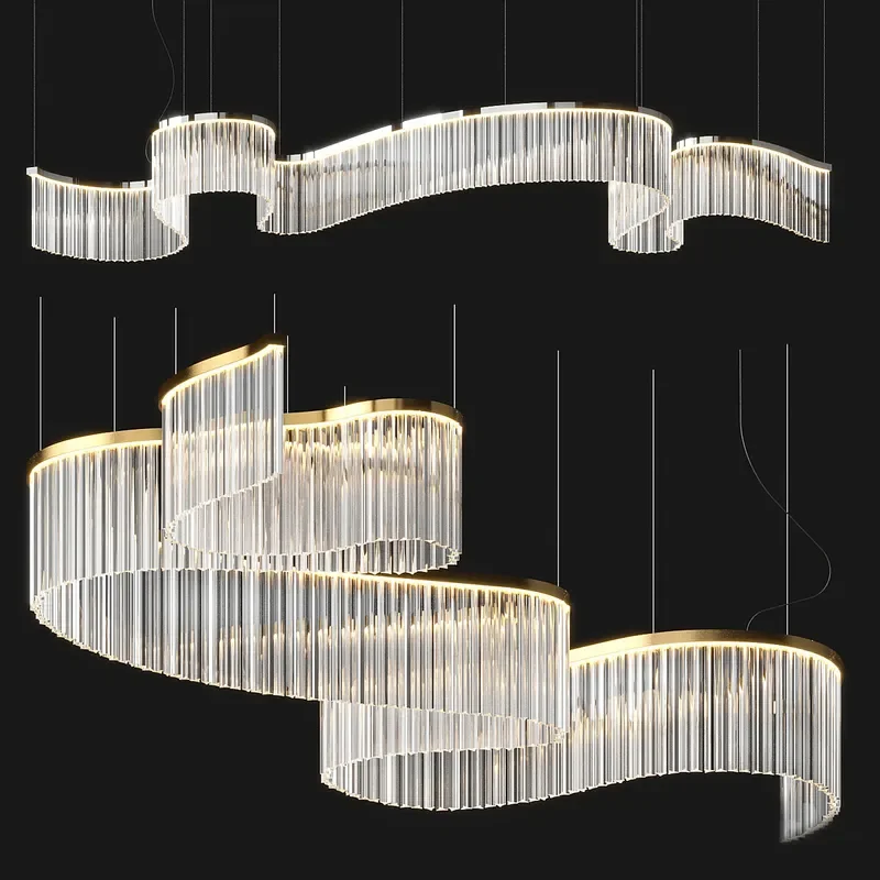 for Modern Simple S Shaped Wave Chandelier Long Pendant Light for Restaurant Bar Counter Hotel Front Desk Cafe Art Lighting