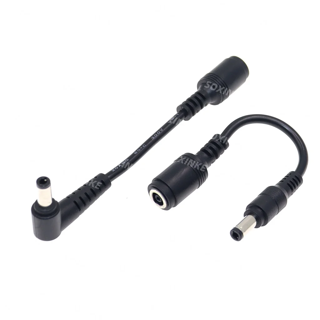Ładowarka sieciowa DC 90/180 stopni do laptopa Notebook Gniazdo DC 6,5*4,4 / 6,0*4,4 żeńskie do 5,5*2,5 mm męskie