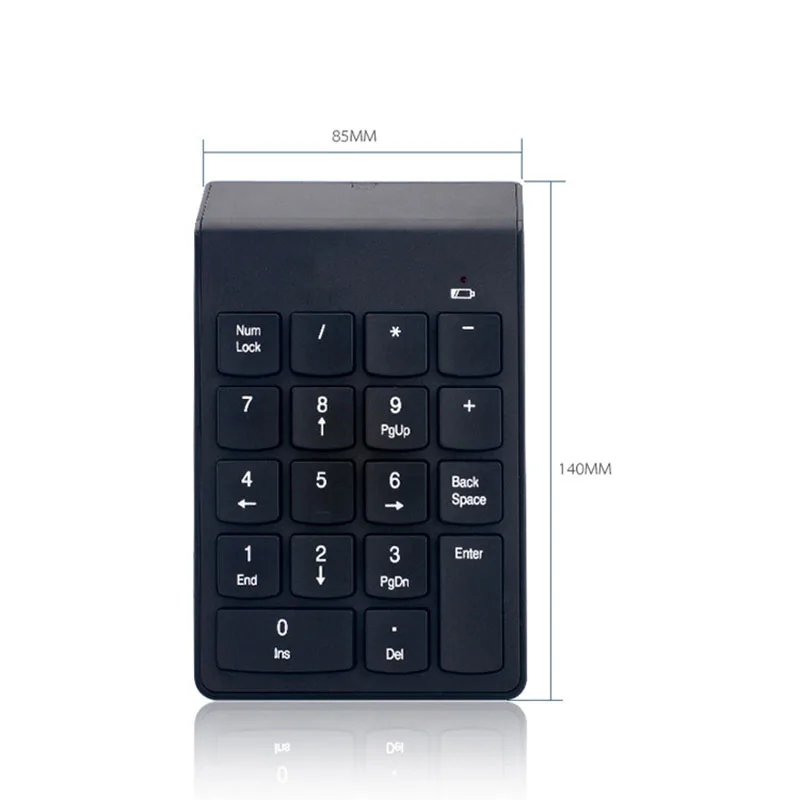 Portable Number Pad Mini USB 2.4GHz 18 Keys Financial Accounting Numeric Keypad Keyboard Extensions for Laptop Desktop Notebook