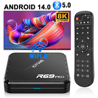 R69 PRO Smart Android 14 TV Box 4GB 128GB Support 8K HDR Video Dual WiFi 2.4G/5G BT5.0 HDMI Media Player Set Top Box