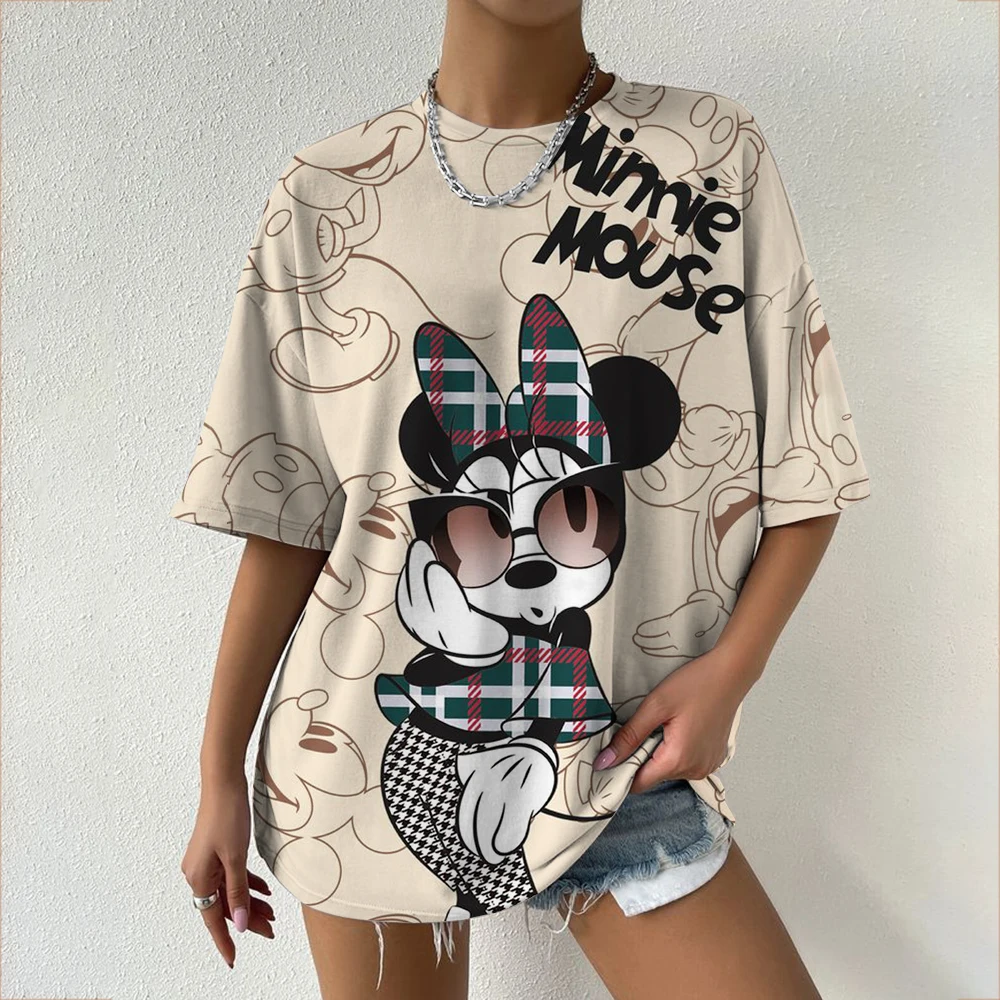 Hip Hop Disney T Shirt Minnie Children T-shirt Kawaii Tshirt Mickey Mouse Anime Cartoons Casual Vintage Clothes Women Top Tee