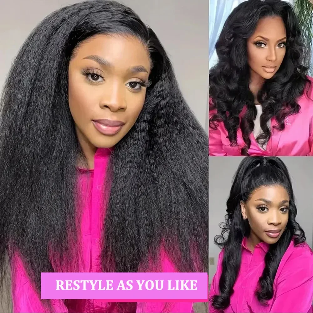 

Half wigs Burmese Hair 200% Glueless Wigs Human Hair Kinky Straight Half Wig Seamless Clip In Half Wig with Drawstring