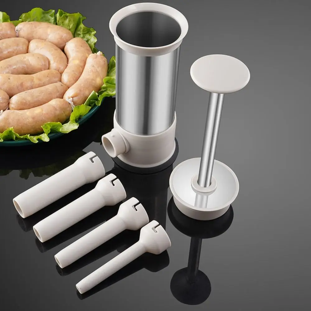 

Sausage Making Machine Manual Sausage Maker Stainless Steel with Filling Nozzle Sausage Stuffer Press Type Meat Ball Mold Rural