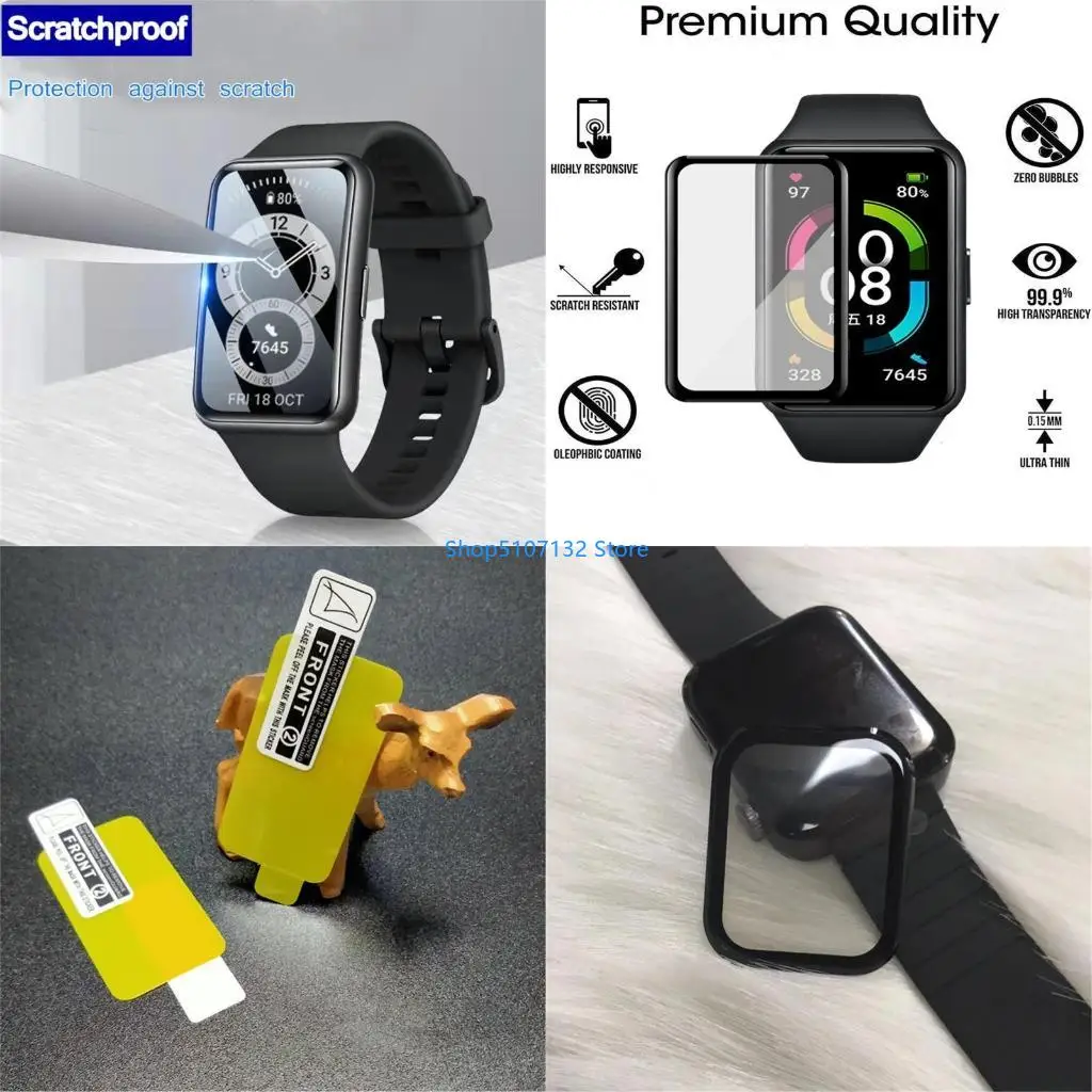 87HD 2pcs Full Curved Screen Protector For Huawei Band 7 Tempered Glass For Band7 for Smart Watch Wristband Protective Film