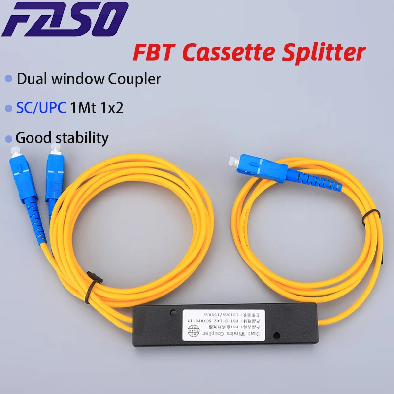 SC/UPC 1x2 FTTH Fiber Optic Splitter 1 Point 2 Fiber Optic Splitter Box Tapered 1 To 2 Splitter Box SC/UPC Computer Accessories