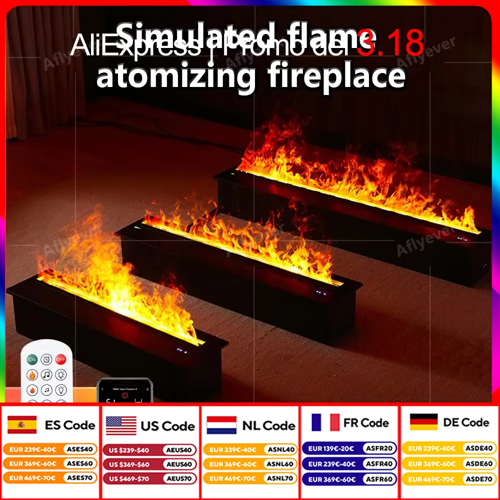 Intelligent water replenishment multi-color atomization fireplace designer luxury home decoration 3D atomization fireplace