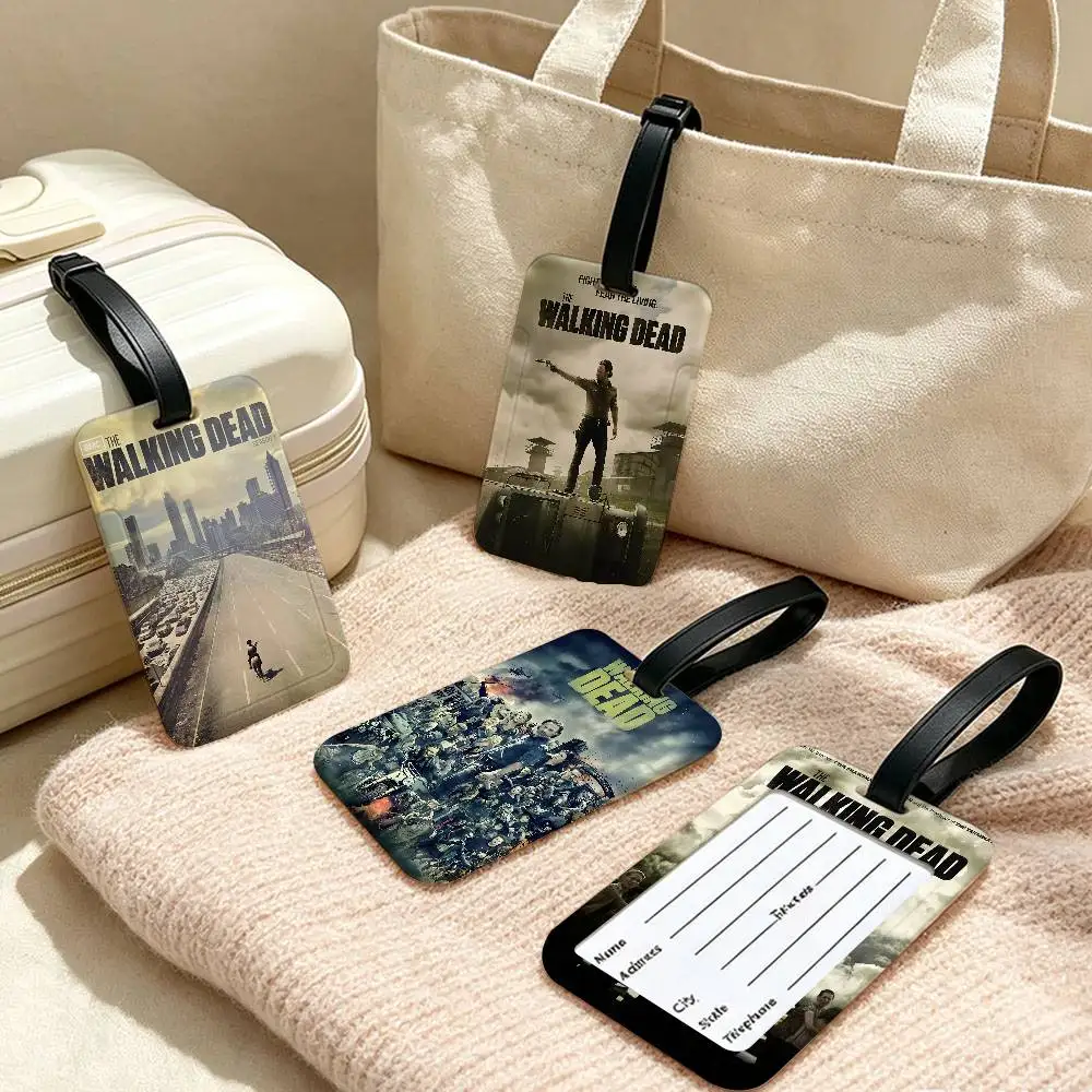 T-The W-Walking Dead Travel Accessory PVC Luggage Tag Anti lost Design Detachable Information Card Sleeve