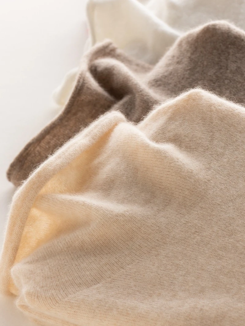 

Кашемировый свитер из мягкой вязки, готовый к носке, с воротником-стойкой, свободный, бесшовный, для женщин, на зиму