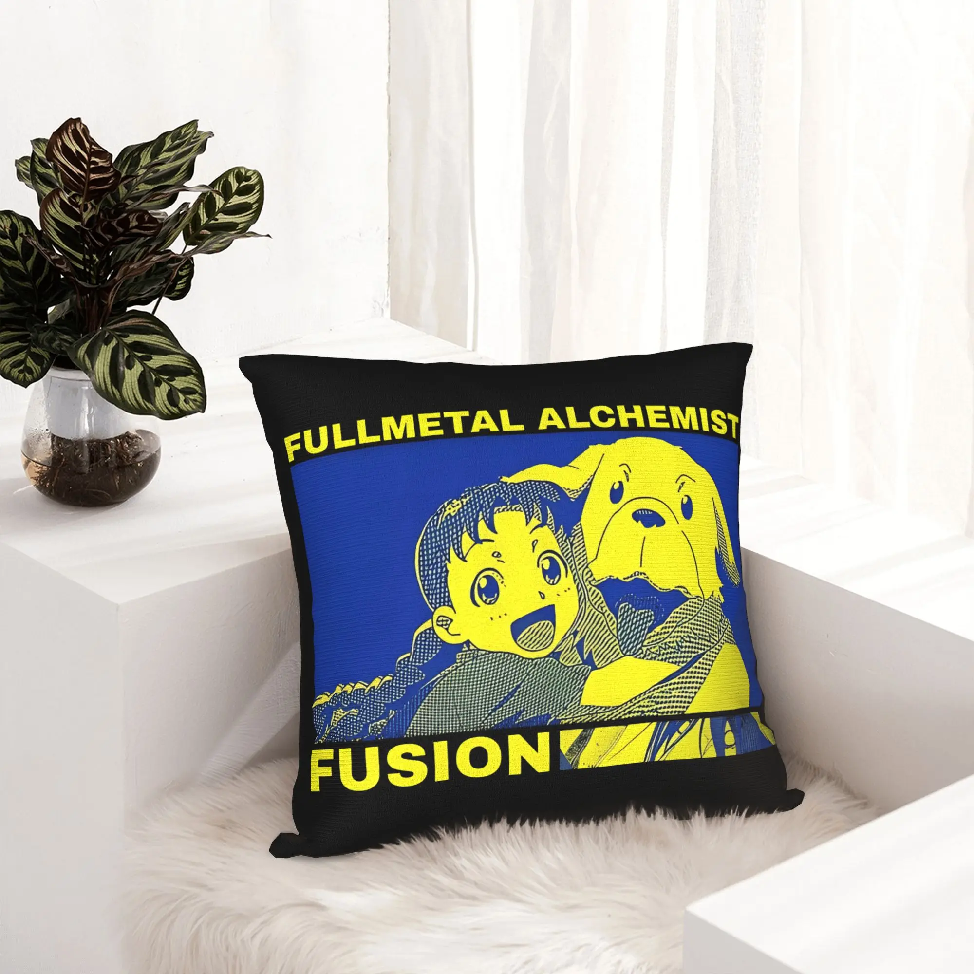 Fullmetal Alchemist Pillowcase Printing Fabric Cushion Cover Decorative Japanese Anime Pillow Case Cover Seater Square 40*40cm