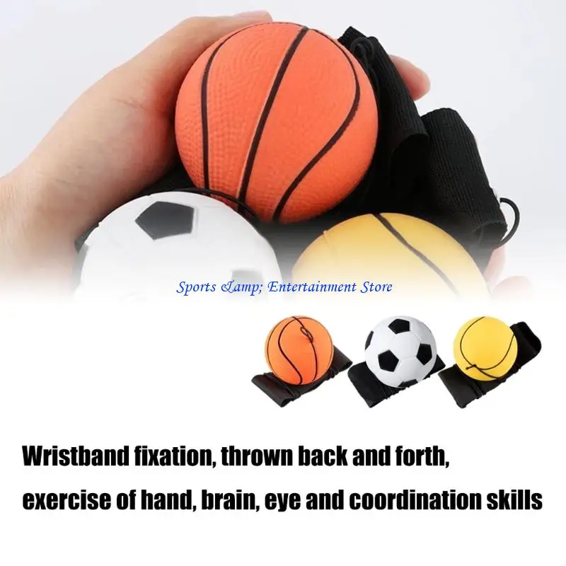 G7NF 6Pcs Wristbands Football Return Baseball High Elasticity Ball Sport Wristband String Eye Hand Training Toy Enduring