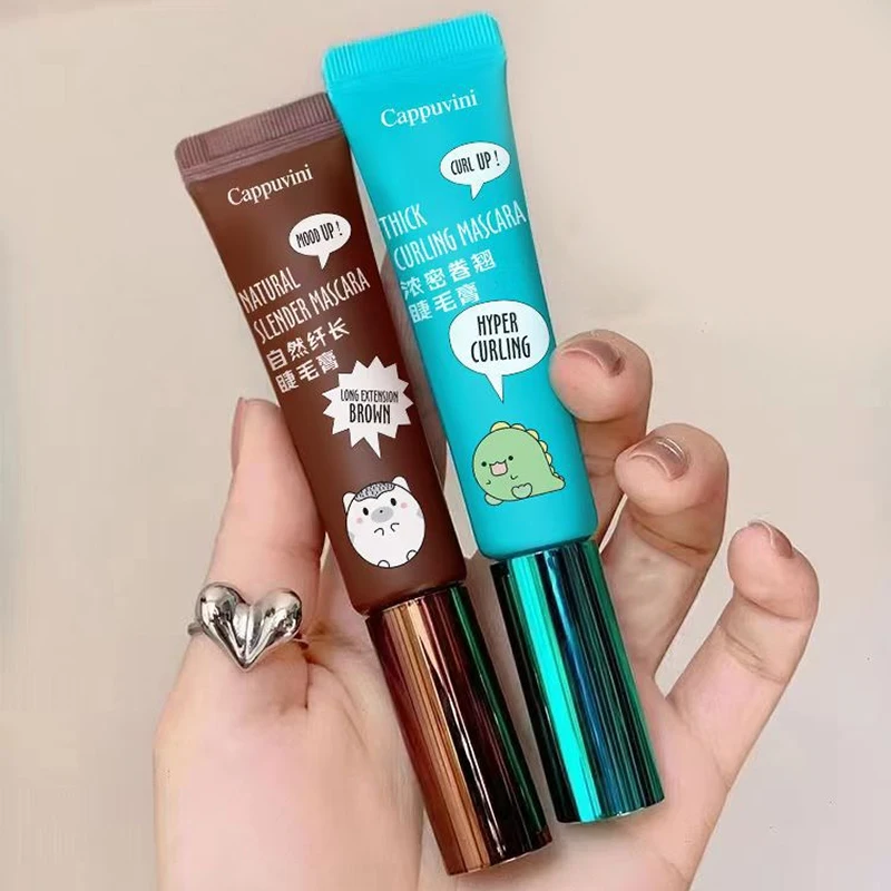 "Cappuvini Animal-Shaped Tube Mascara - Lengthening, Volumizing, and Curling Effect; Water-Resistant, Long-Lasting Hold without
