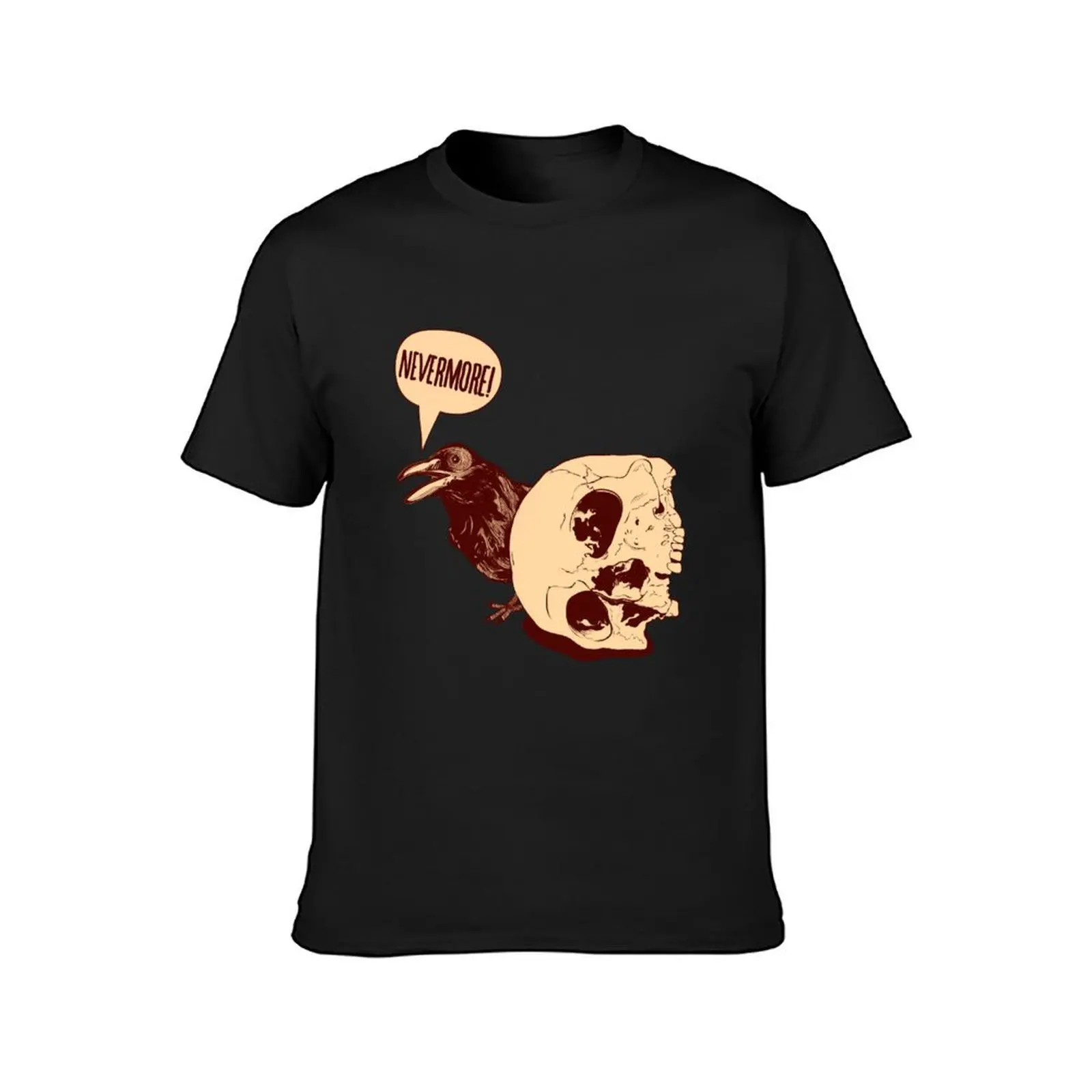 Camiseta Nevermore EDPOE masculina, Tops, Camisas Funnys, Camiseta gráfica, Branca