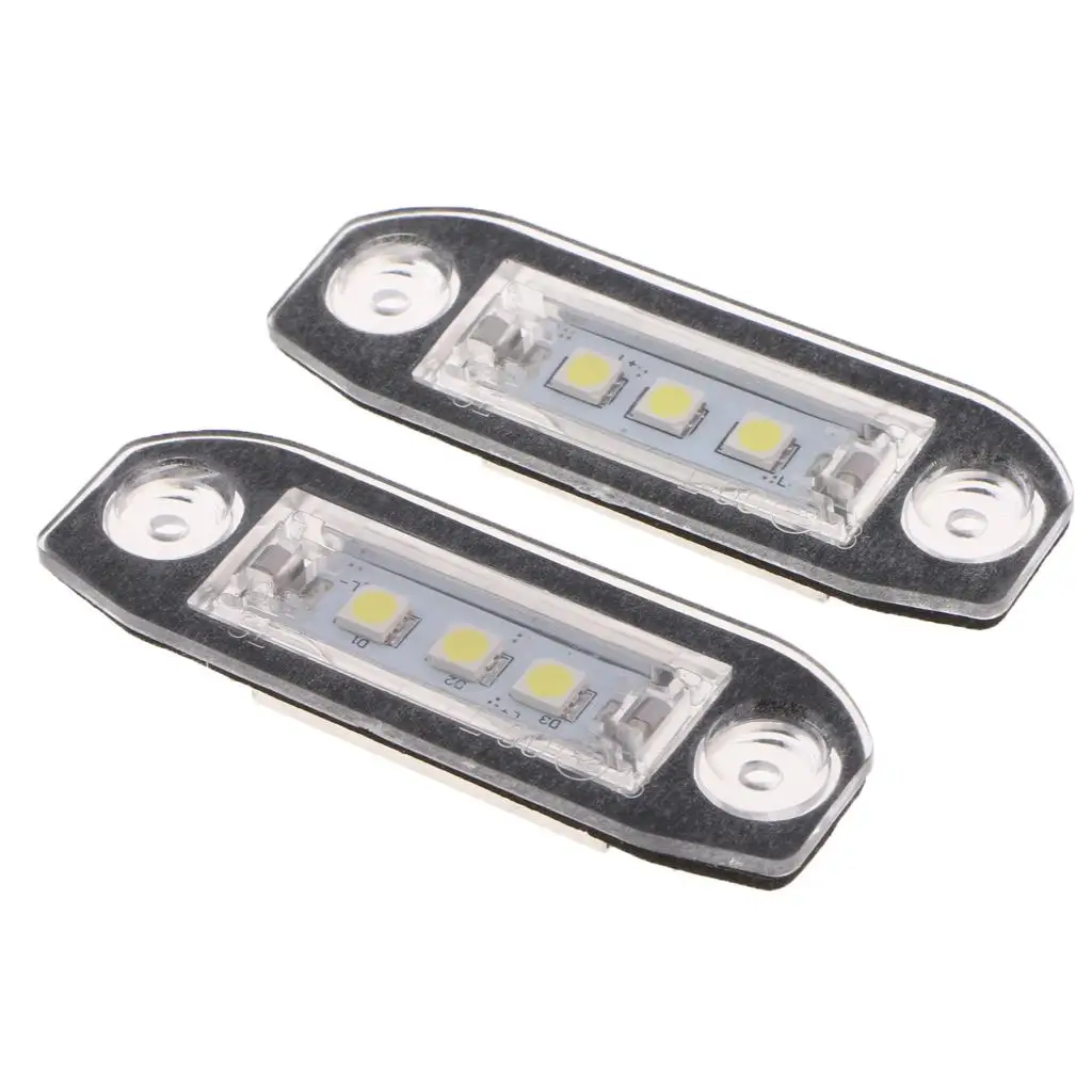 License Plate Light Bulb 12V LED 3 Piece SMD Bright Lighting for Volvo V60 2011 to 2015 Road Safety