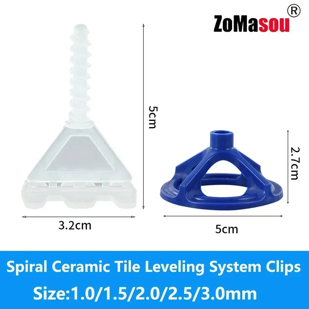 Imagem -05 - Espiral Cerâmica Niveling System Clips Spacers Correias Wadge Tile Deitado Pavimento Fixação Ferramentas de Construção 50 Pcs 100 Pcs 800 Pcs