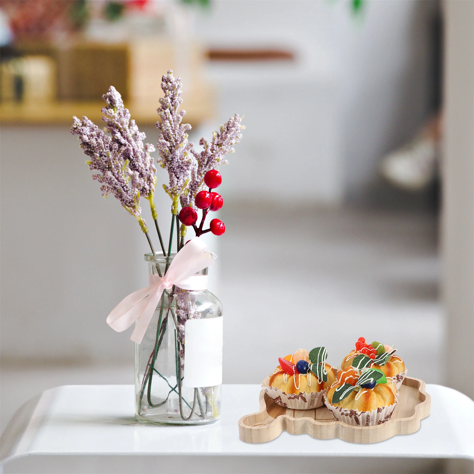 

Christmas Wood Serving Tray Santa Claus Shaped Handpainted Wooden Platter Xmas Food Tray Wood Snack Plate Serving Board
