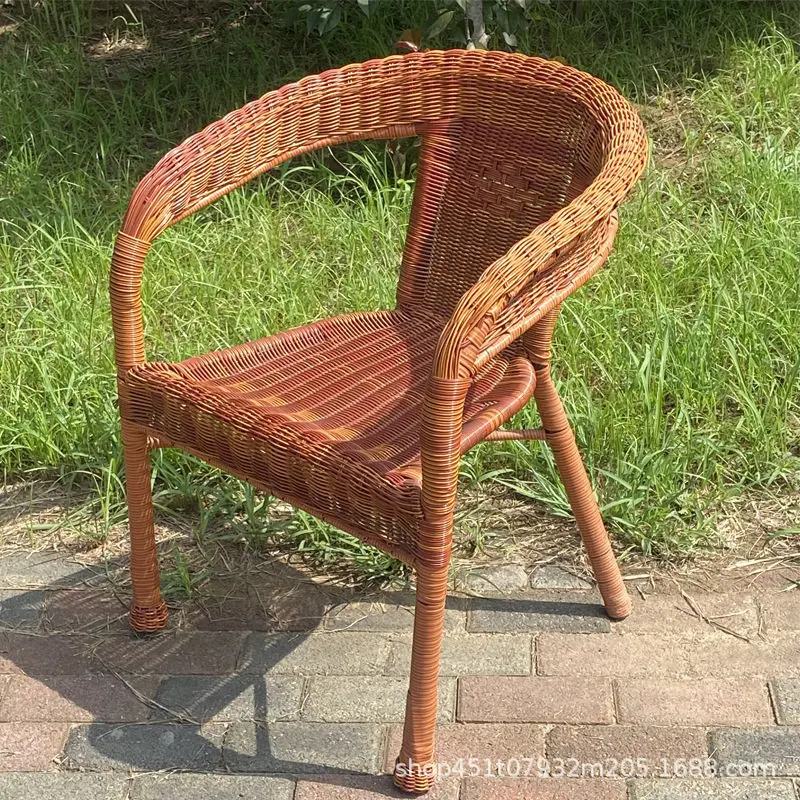Rotan stoel rotan driedelige set ouderen rugleuning kruk ouderen stoel fauteuil