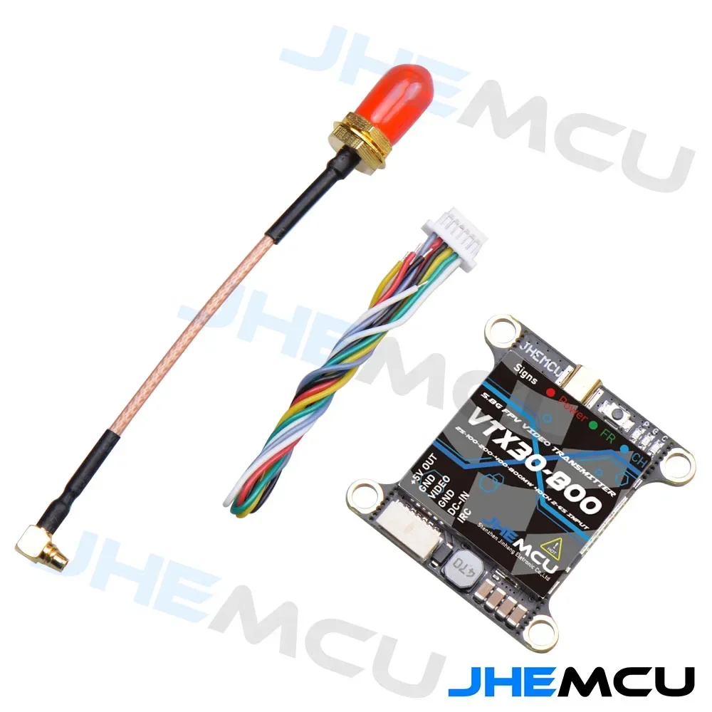 JHEMCU VTX30-800 5.8G 40CH PitMode Adjustable FPV VTX 2-6S 30X30mm for RC Airplane FPV Freestyle Drone DIY Parts