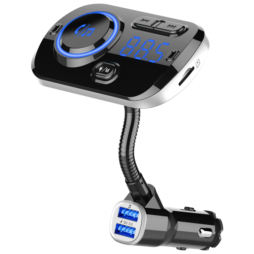 

2025 hot sale Dual USB Fast Charger QC 3.0 Handsfree Wireless Bluetooth Car FM Transmitter Radio MP3 Player USB Car Charger
