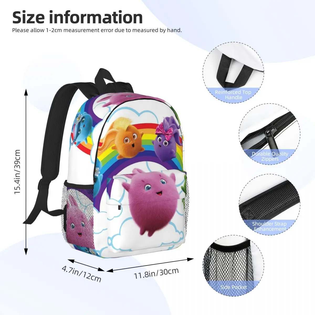 Sunny Bunnies Backpacks Boys Girls Bookbag Casual Children School Bags Travel Rucksack Shoulder Bag Large Capacity