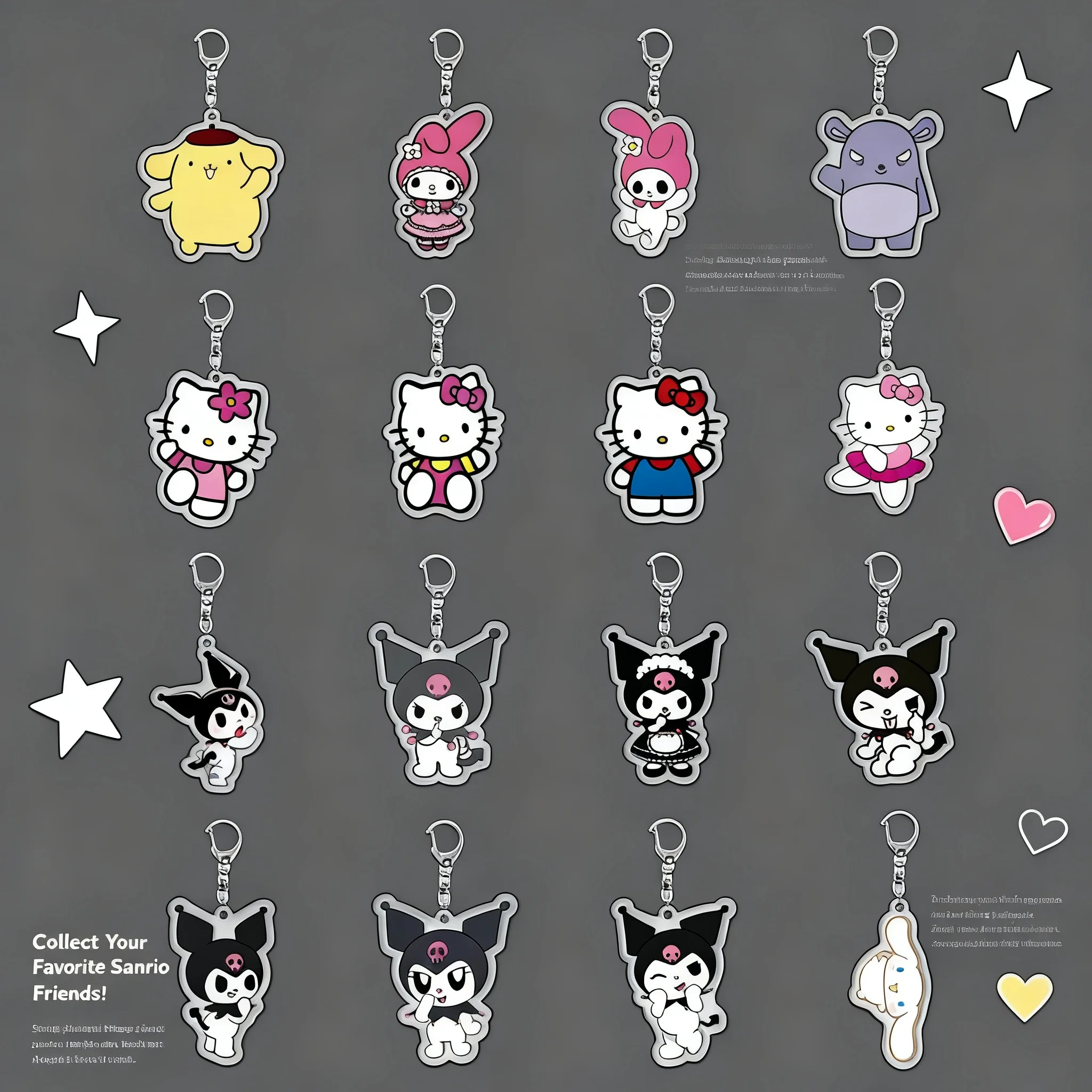 

Розовый акриловый брелок-подвеска Sanrio Kuromi My Melody: милый многослойный шарм-аксессуар для сумки, телефона, шнурка, подарок