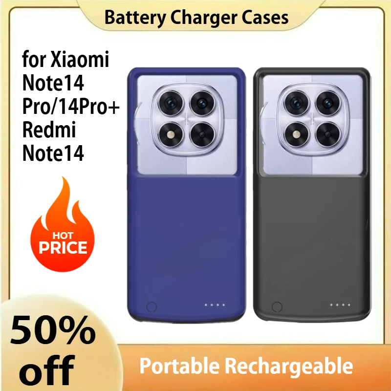 

10000mAh Smart Battery Charger Case for Xiaomi Note14 Pro/14Pro+ Portable Rechargeable Protective Charging Cover RedmiNote14