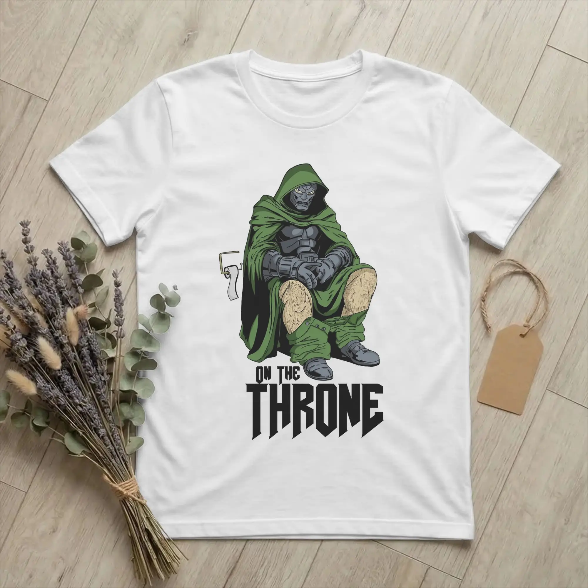 On the Throne Dr Dooms  T-Shirt Men's 100%Cotton Clothing Leisure  Round Neck Short Sleeve