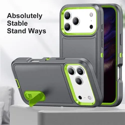 Hybrid Military Grade Defender Protection Case for iPhone 17 Pro Max/16/15/14/13/12/11/XR/X/8/7 Plus Bracket Body Cover