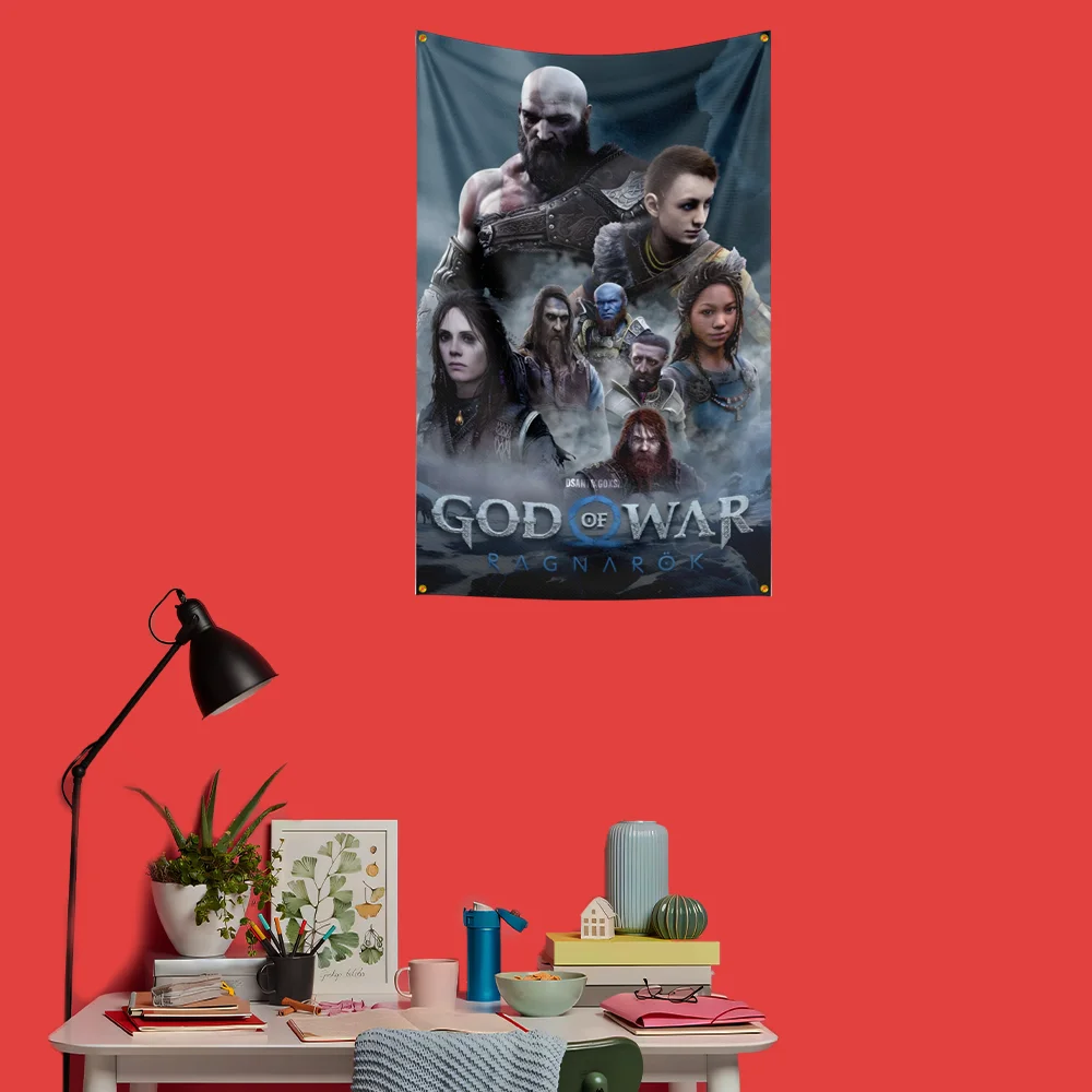 Mythical Warrior Inspired Flag 3x5 FT HD Printing Vivid Color Game Banner for Gaming Room Man Cave Bedroom Wall Decor Fans Gift