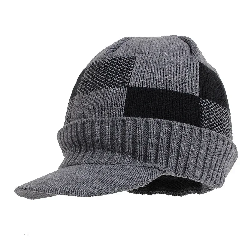 Czapka zimowa męska i damska, ocieplana, gruba, dziergana z wełny, chroniąca przed zimnem, idealna na zewnątrz, styl casual, moda 2025.