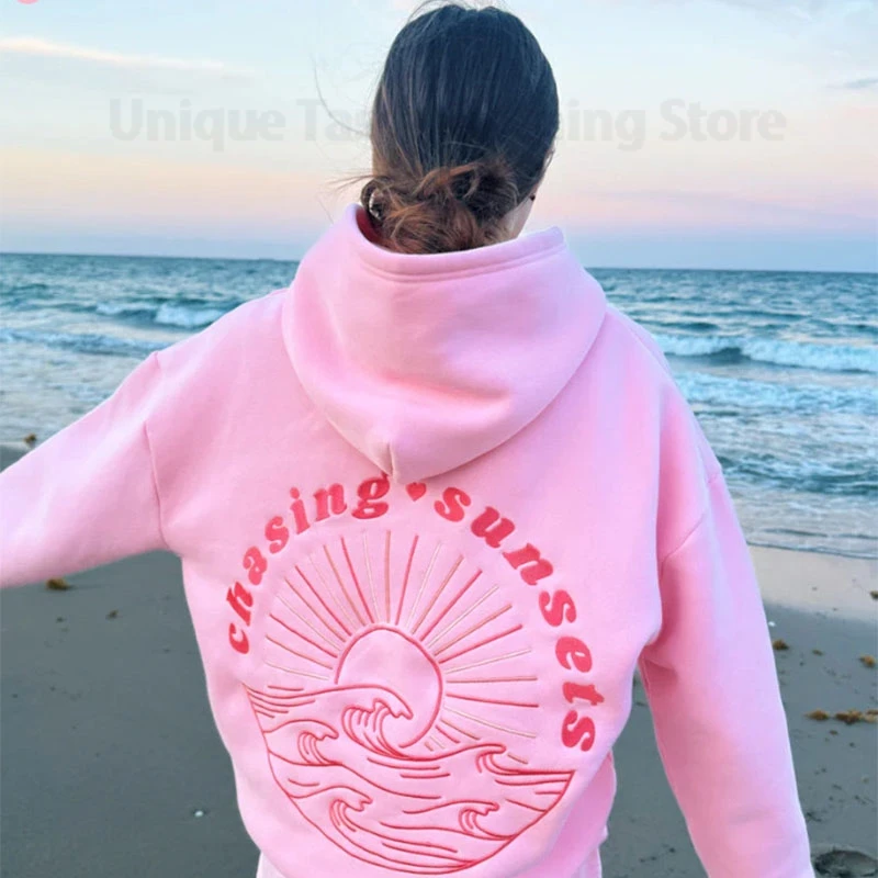 

Chasing Sunsets Print Hoodies Fashion Sunshine Aesthetic Sweatshirt Men Women Hip Hop Popular Y2k Hoodie Oversized Couples Tops