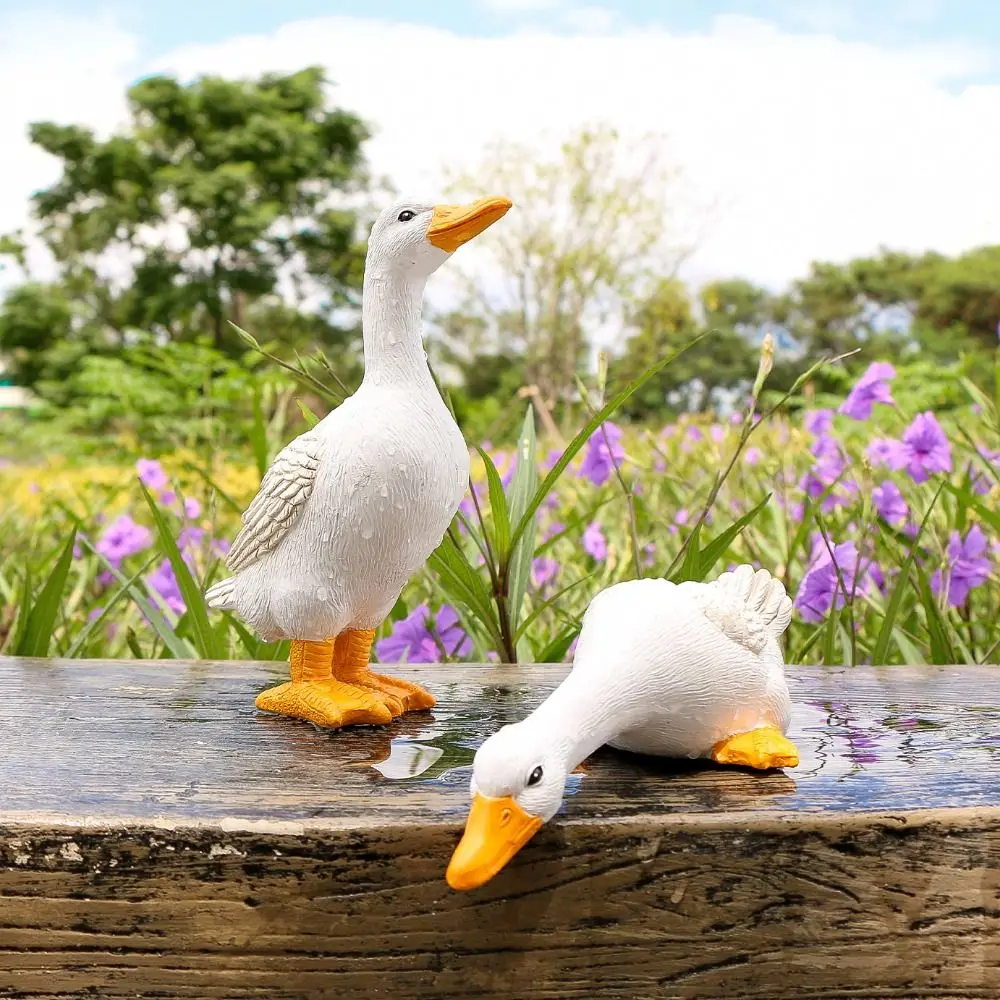 Pond Decorative Resin Duck Figurines Miniature Cute Garden Statues Simulated Exquisite Yard Ornament