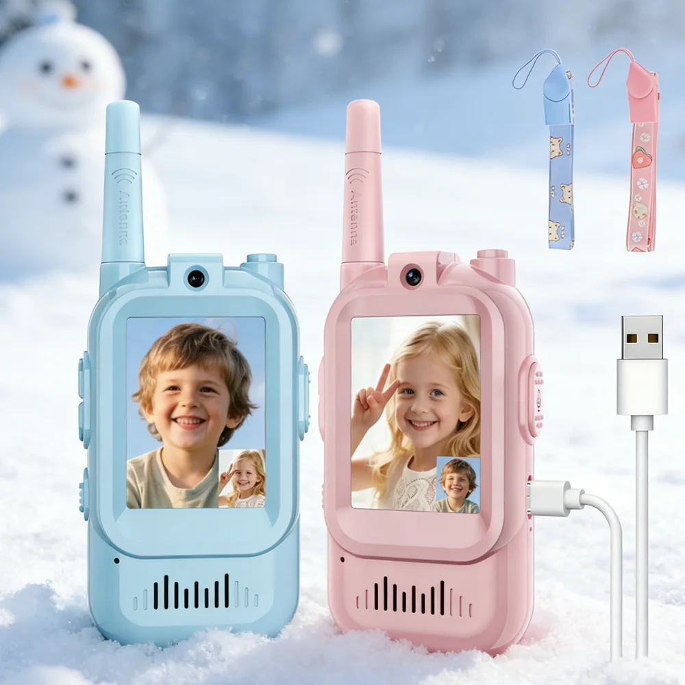 

Ручная перезаряжаемая видеорация из 2 штук для детей, игрушки для внутреннего и наружного видеодомофона, идеальные подарки для мальчиков и девочек