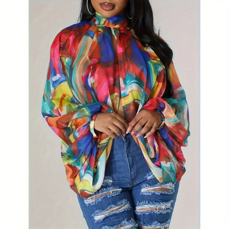 

Oversized Sexy Backless Colorful Patchwork Asymmetric Top