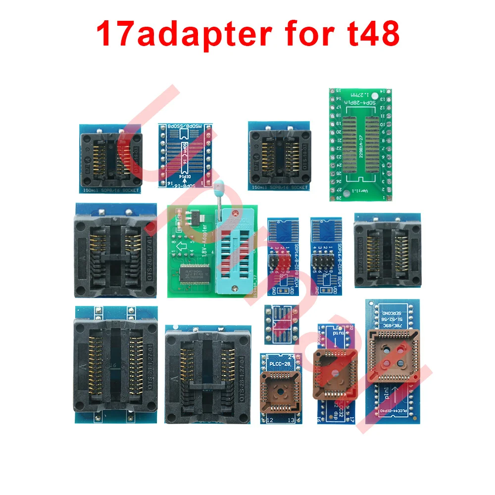 V12.57 Original T48 [TL866-3G] TL866II Plus Replacement Programmer +17PCS Adapter T48 NAND Flash AVR PIC Bios USB Programmers