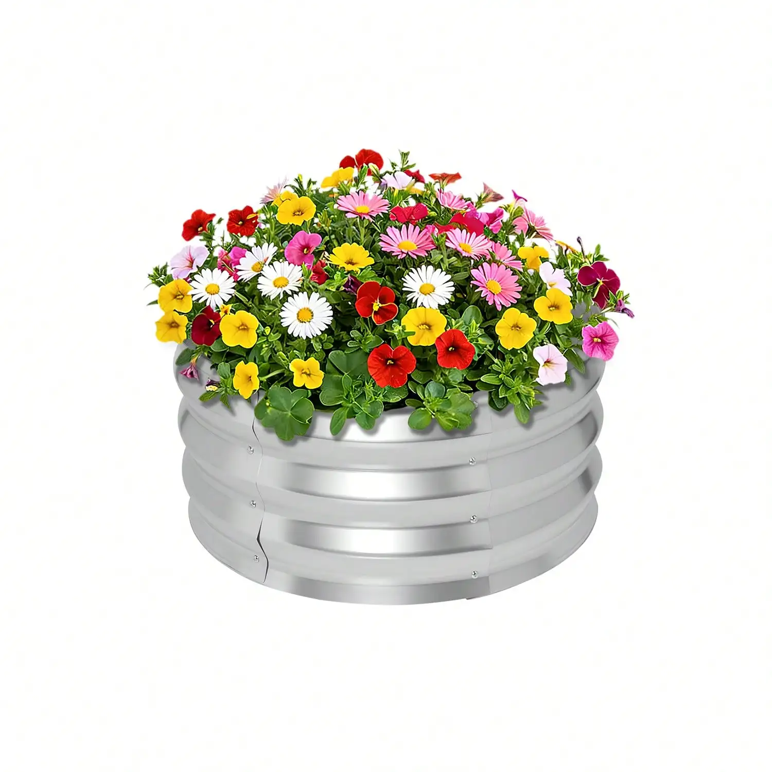 1/2/4 Pieces Packed, Oval Galvanized Metal Planting Box, With Plant Tent Included. Outdoor Flower And Vegetable Planting Wave-Shaped Flower Pot.Gardening Pots, Planters & Accessories